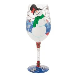First Christmas Snow Hand Painted Wine Glass(First Christmas Snow Hand Painted Wine Glass)