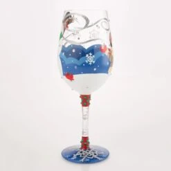 First Christmas Snow Hand Painted Wine Glass(First Christmas Snow Hand Painted Wine Glass) -Glassware Store 6017395 2