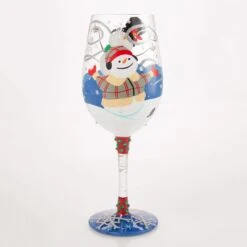 First Christmas Snow Hand Painted Wine Glass(First Christmas Snow Hand Painted Wine Glass) -Glassware Store 6017395 3