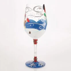 First Christmas Snow Hand Painted Wine Glass(First Christmas Snow Hand Painted Wine Glass) -Glassware Store 6017395 4