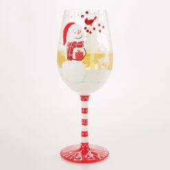 Crimson And Snow Hand Painted Wine Glass(Crimson And Snow Hand Painted Wine Glass) -Glassware Store 6017412 02