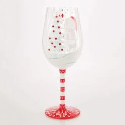 Crimson And Snow Hand Painted Wine Glass(Crimson And Snow Hand Painted Wine Glass) -Glassware Store 6017412 1