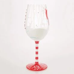 Crimson And Snow Hand Painted Wine Glass(Crimson And Snow Hand Painted Wine Glass) -Glassware Store 6017412 3