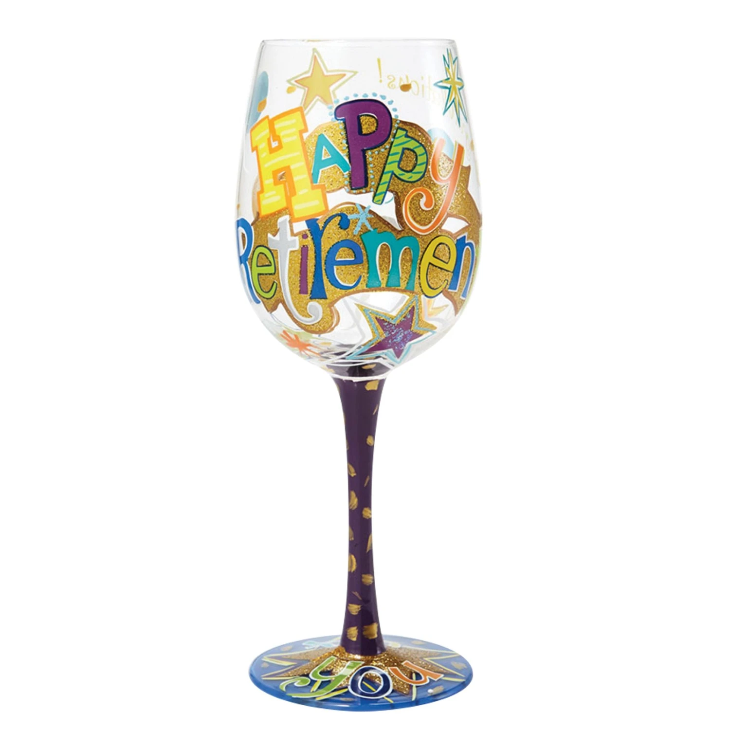 Lolita Happy Retirement Painted Wine Glass Gift(Wine Glass Happy Retirement) 1 Lolita Happy Retirement Painted Wine Glass Gift(Wine Glass Happy Retirement)