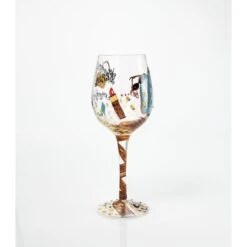 60 And Sassy Hand-painted Artisan Wine Glass, 15 Oz.(Wine Glass 60 And Sassy) -Glassware Store GLS11 5534N 2