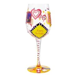 Lolita Birthday Girl Artisan Painted Wine Glass Gift(Wine Glass Birthday Girl) -Glassware Store gls11 5530r 2